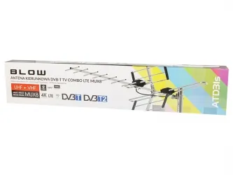 Cyfrowy zestaw telewizji naziemnej DVB-T tuner OPTICUM AX LION NS DVB-T2/C H.265 HEVC + antena kierunkowa VHF/UHF MUX8 ATD31S