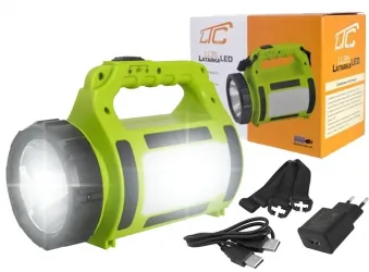 Akumulatorowa latarka ręczna 2w1 szperacz LTC LED CREE 10W 300m powerbank