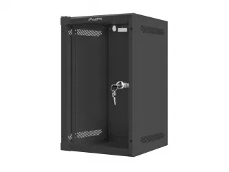 Szafa instalacyjna RACK wisząca 10'' 9U 280x310 drzwi szklane Lanberg (flat pack) - czarna