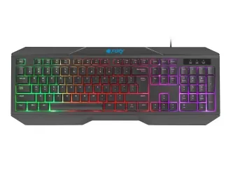 Klawiatura podświetlana graczy + słuchawki + myszka + mata - FURY THUNDERSTREAK 3.0