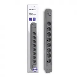 Listwa antyprzepięciowa Qoltec 2xUSB 8 gniazd z uziemieniem 1.8m szara