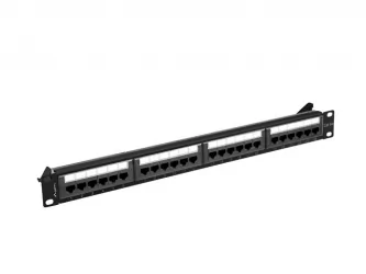 Patch panel 24x port 1U LANBERG do szafy RACK 19&quot; KAT.6A czarny