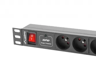 Listwa zasilająca RACK PDU LANBERG do szafy RACK 19&amp;quot; 1U 10A 2m 7x230V C14 czarna