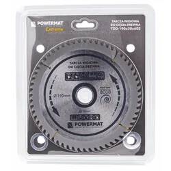Tarcza widiowa do drewna 190x30 60 zębów Powermat TDD-190x30x60Z