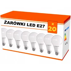 20x Żarówka LED Esperanza A60 E27 5W AC230V ciepły biały - zestaw 20 sztuk