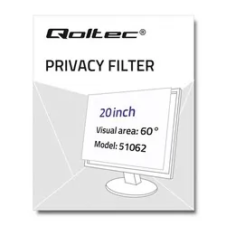 Filtr prywatyzujący RODO 20" 16:10 Qoltec