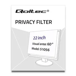 Filtr prywatyzujący RODO 22" 16:10 Qoltec