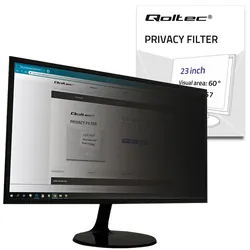 Filtr prywatyzujący RODO 23" 16:9 Qoltec