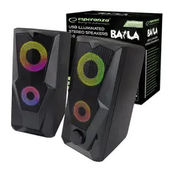 Gamingowe głośniki komputerowe 2.1 Esperanza BAILA USB LED RAINBOW