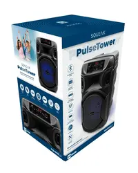 Głośnik bluetooth przenośny Squeak PulseTower radio FM USB-C AUX 35W