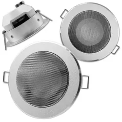 Głośnik sufitowy Qoltec wodoodporny RMS 15W 8 Ohm Srebrny