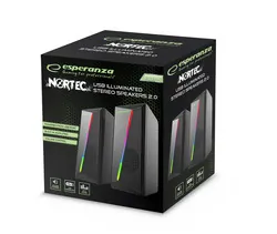 Głośniki komputerowe 2.0 Esperanza NORTEC USB LED Rainbow