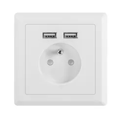 Gniazdo podtynkowe 230V pojedyncze + 2x USB 2.1A FRENCH LANBERG
