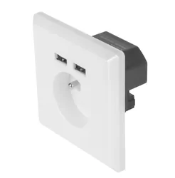 Gniazdo podtynkowe 230V pojedyncze + 2x USB 2.1A FRENCH LANBERG