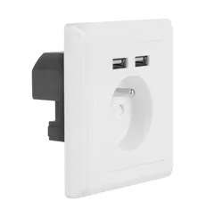 Gniazdo podtynkowe 230V pojedyncze + 2x USB 2.1A FRENCH LANBERG