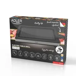 Grill elektryczny stołowy  Adler AD 6614 z regulacja temperatury 3000W karbowana płyta