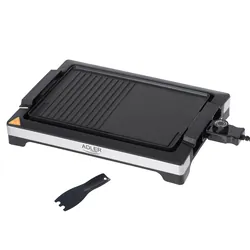 Grill elektryczny stołowy  Adler AD 6614 z regulacja temperatury 3000W karbowana płyta