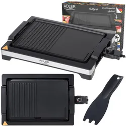 Grill elektryczny stołowy  Adler AD 6614 z regulacja temperatury 3000W karbowana płyta