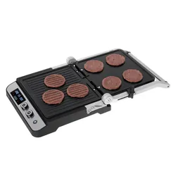 Grill elektryczny z regulacją temperatury LED Adler AD 3059 dwa rodzaje płyt