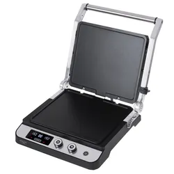 Grill elektryczny z regulacją temperatury LED Adler AD 3059 dwa rodzaje płyt