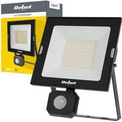 Halogen reflektor lampa LED naświetlacz Rebel 50W 4000K 230V z sensorem ruchu i zmierzchu