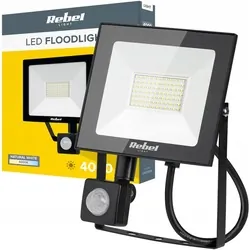 Halogen reflektor lampa LED naświetlacz Rebel 50W SMD 4000K z sensorem ruchu i zmierzchu