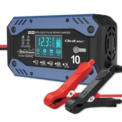Inteligentna 9-stopniowa ładowarka do akumulatorów STD AGM GEL LiFePO4 prostownik Qoltec z funkcją naprawy 12-24V 10A