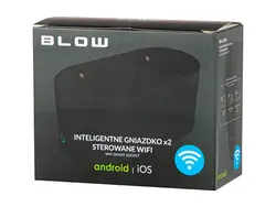 Inteligentne podwójne gniazdko rozgałęziacz 2x 230V sterowane WiFi TUYA czarne