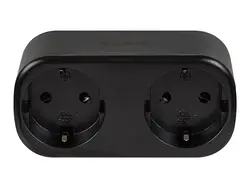 Inteligentne podwójne gniazdko rozgałęziacz 2x 230V sterowane WiFi TUYA czarne