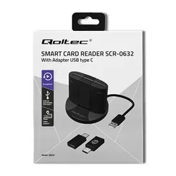 Inteligentny czytnik chipowych kart ID Qoltec SCR-0632 USB typu C