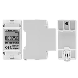 Jednofazowy elektroniczny licznik miernik zużycia energii na szynę DIN Qoltec 230V LCD 2P