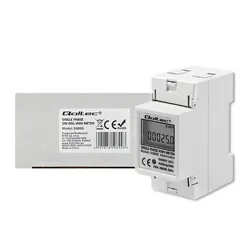 Jednofazowy elektroniczny licznik miernik zużycia energii na szynę DIN Qoltec 230V LCD 2P