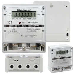 Jednofazowy elektroniczny licznik miernik zużycia energii Qoltec 230V LCD