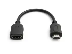 Kabel adapter przejściówka przedłużacz HDMI żeński męski 10 cm czarny