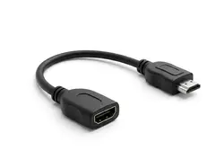 Kabel adapter przejściówka przedłużacz HDMI żeński męski 10 cm czarny