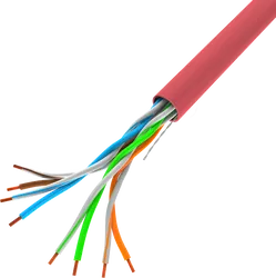 Kabel sieciowy LAN UTP ethernet skrętka RJ45 305m KAT-5E DRUT CCA czerwony Lanberg