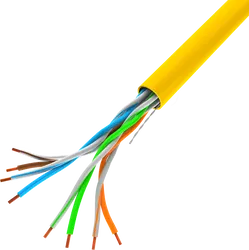Kabel sieciowy LAN UTP ethernet skrętka RJ45 305m KAT-5E DRUT CCA żółty Lanberg