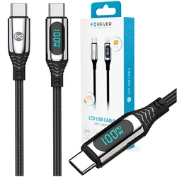 Kabel USB-C/USB-C 100W Forever LCD 1m czarny