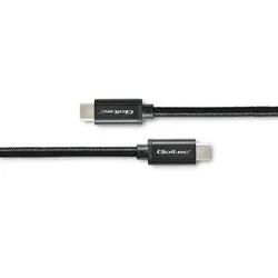 Kabel USB-C/USB-C 240W QC 5.0 PD Qoltec 1m oplot - czarny