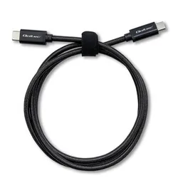 Kabel USB-C/USB-C 240W QC 5.0 PD Qoltec 1m oplot - czarny