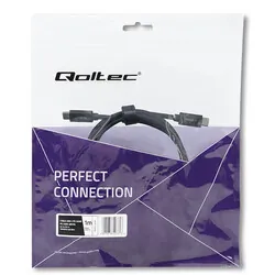 Kabel USB-C/USB-C 240W QC 5.0 PD Qoltec 1m oplot - czarny