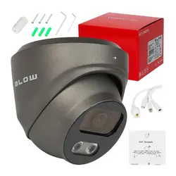 Kamera IP BLOW 8MP BL-I8HL28TBM/PoE 2,8 mm grafit kopułowa HybridLight
