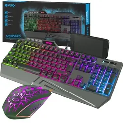 Klawiatura gamingowa podświetlana FURY SKYRAIDER   mysz dla graczy
