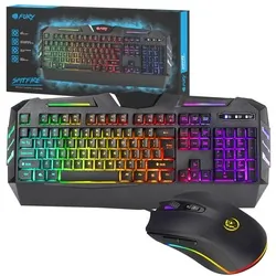 Klawiatura gamingowa podświetlana FURY SPITFIRE + mysz dla graczy