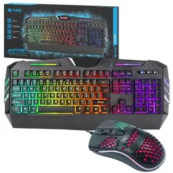 Klawiatura gamingowa podświetlana FURY SPITFIRE + mysz dla graczy