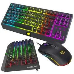 Klawiatura gamingowa podświetlana FURY TKL HURRICANE + mysz dla graczy