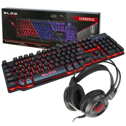 Klawiatura Gamingowa podświetlana LED BLOW Adrenaline CERBERUS   słuchawki BLOW CERBERUS