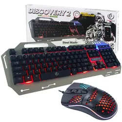 Klawiatura gamingowa podświetlana REBELTEC DISCOVERY 2 + mysz dla graczy