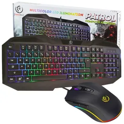 Klawiatura gamingowa podświetlana REBELTEC PATROL + mysz dla graczy
