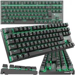 Klawiatura mechaniczna Genesis THOR 300 TKL gamingowa dla graczy zielone podświetlenie